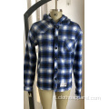 Shirt met capuchon van 10% wol, 90% polyester, flanel